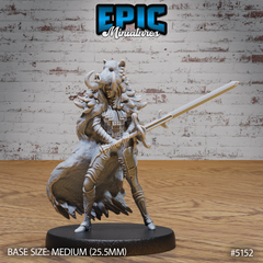 Boar Coat Warrior Lady 3D-printed model