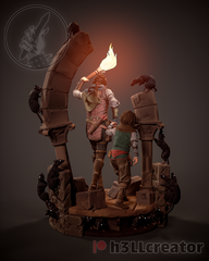 Amicia and Hugo 3D-printed model