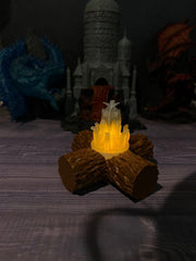 Flickering Camp Fire 3D-printed model