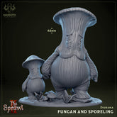 Fungan and Sporeling Diorama 3D-printed model