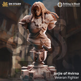 Jorjie of Hvirna - Veteran Fighter (BUST) 3D-printed model