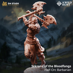 Tekrana of the Bloodfangs - Half-Orc Barbarian