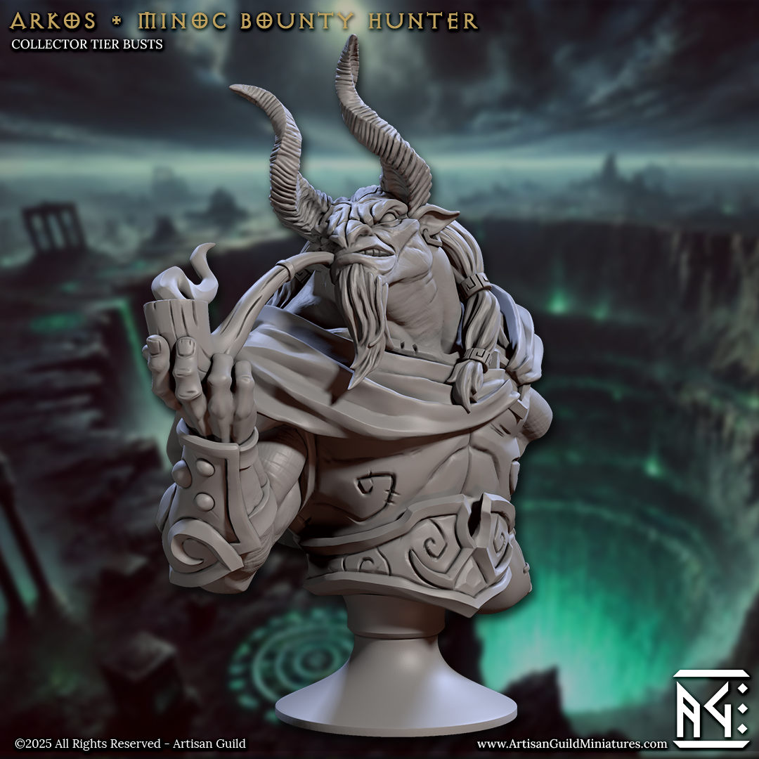 Arkos - Minoc Bounty Hunter (Bust) 3D-printed model