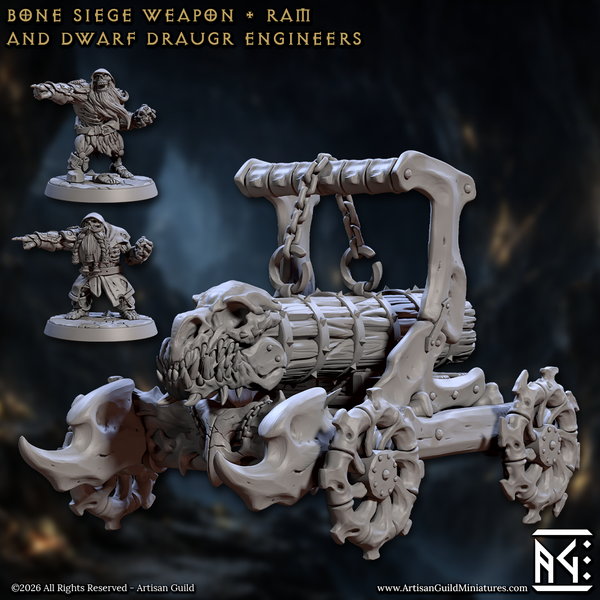 Bone Siege Weapon And Dwarf Draugr Engineers