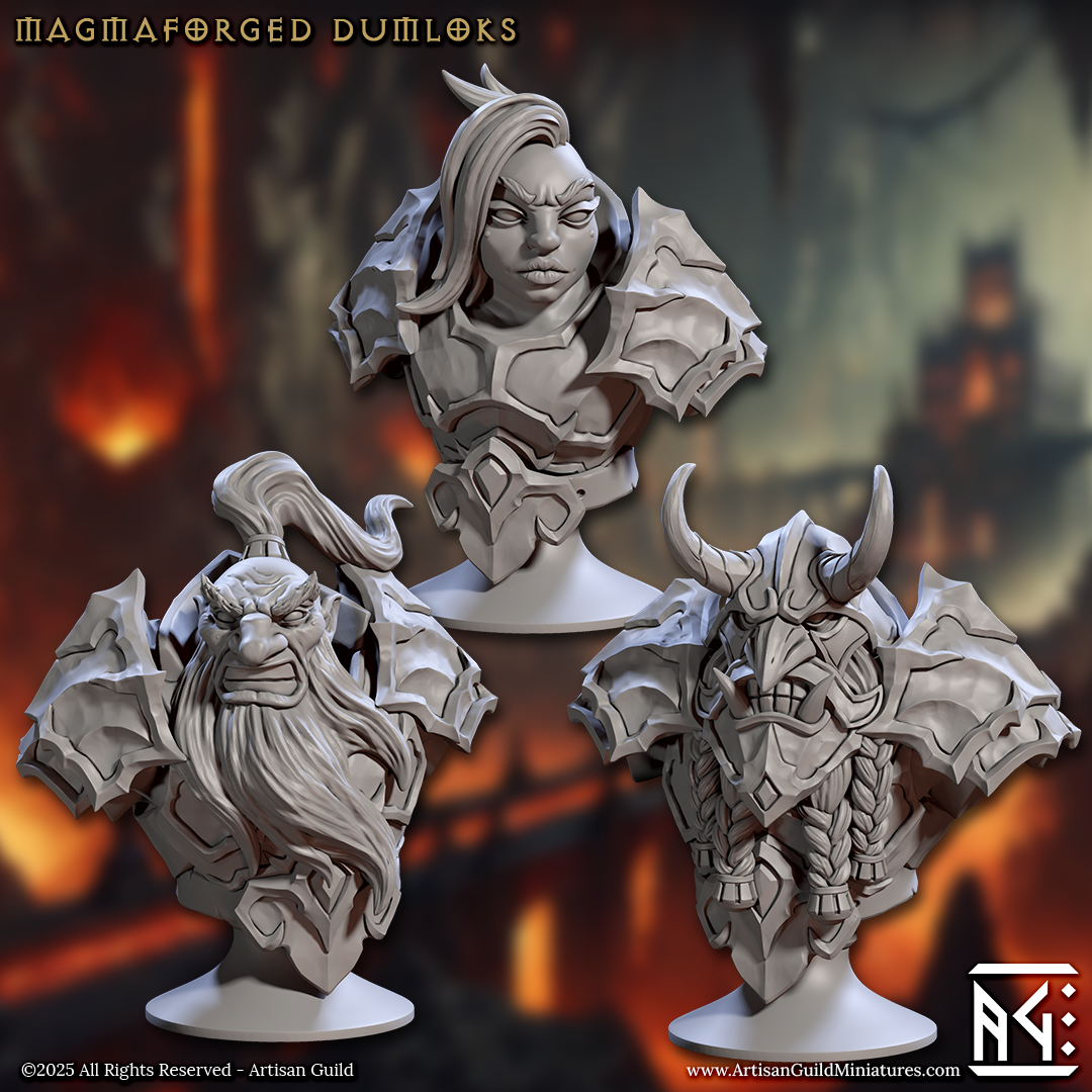 Magmaforged Dumloks Berserker Bust 3D-printed model