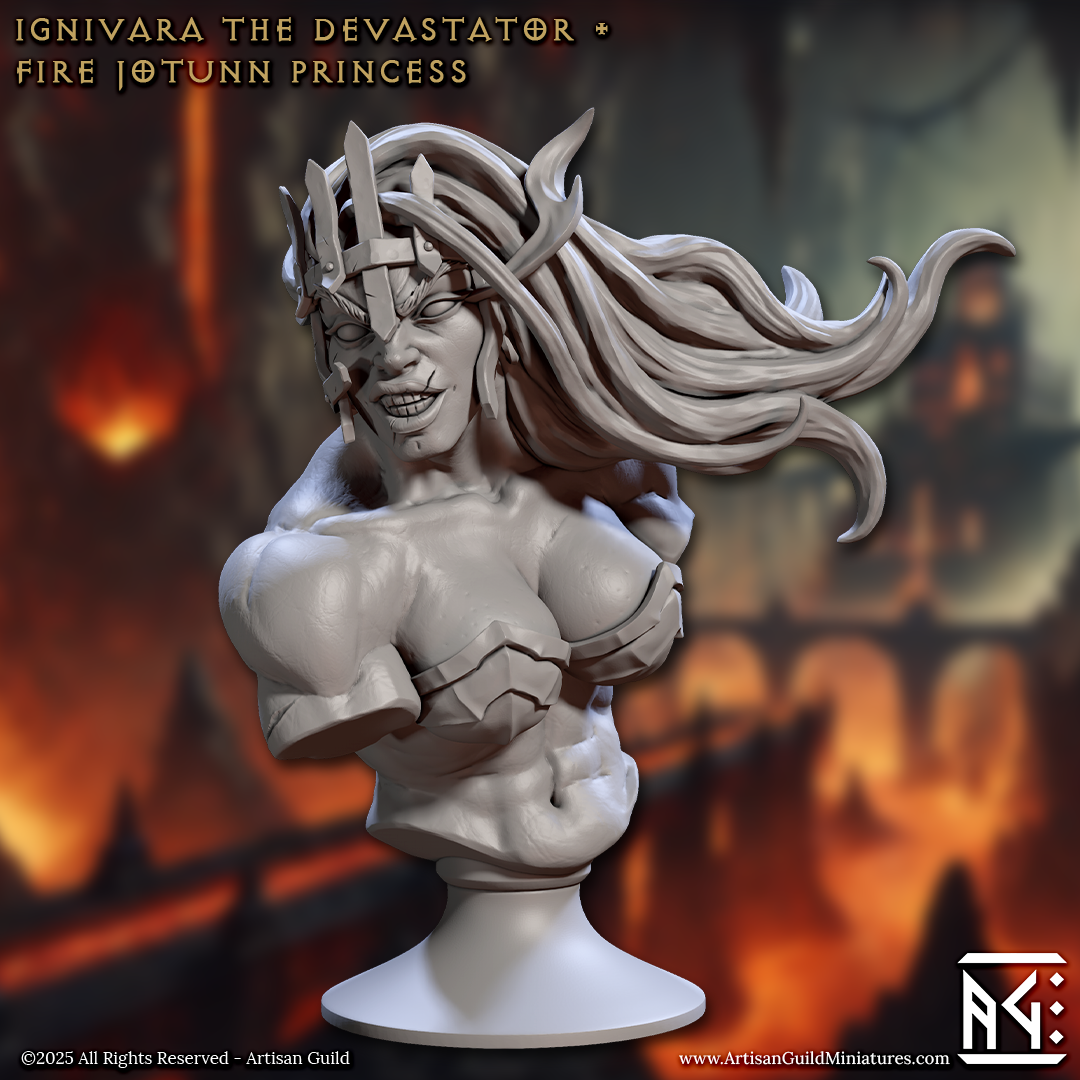 Ignivara The Devastator Fire Jothunn Princess  Bust 3D-printed model