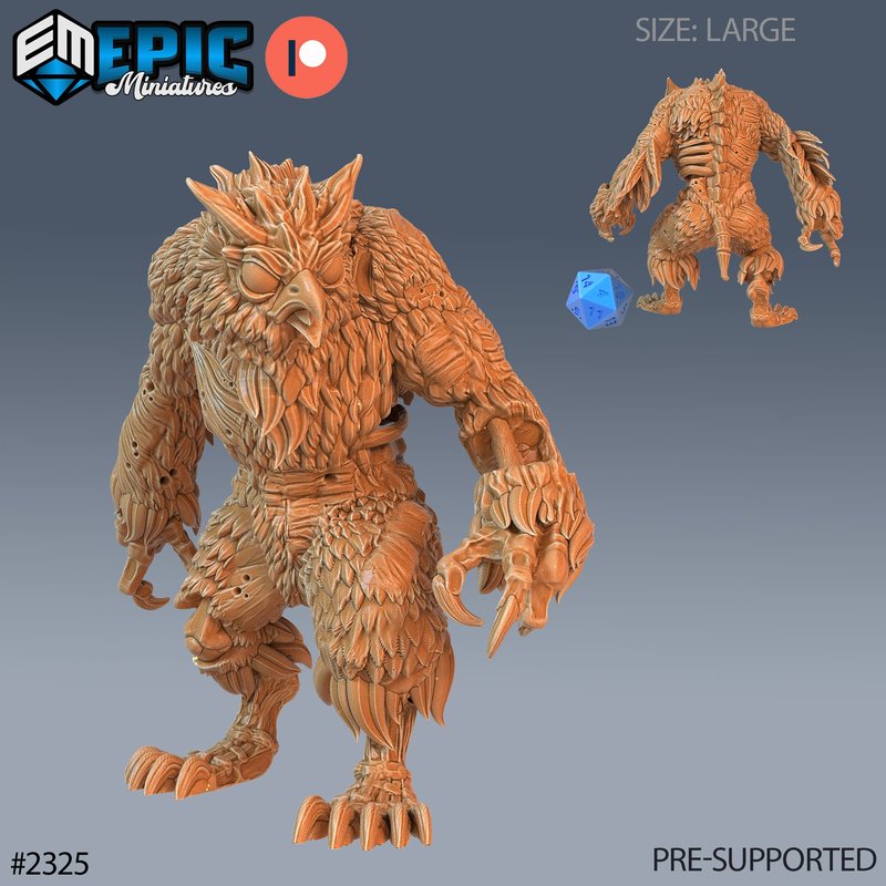 Zombie Owlbear 3D-printed model