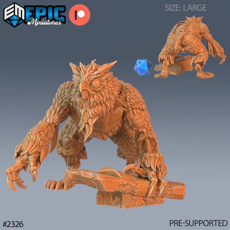 Zombie Owlbear 3D-printed model