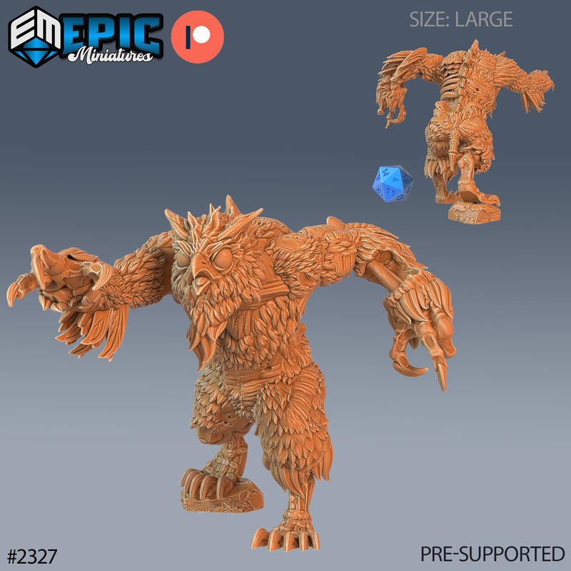 Zombie Owlbear 3D-printed model