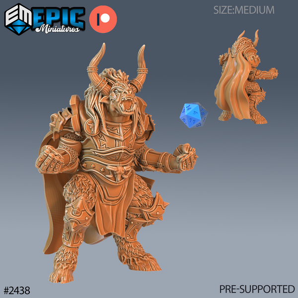 Wooly Minotaur Paladin 3D-printed model