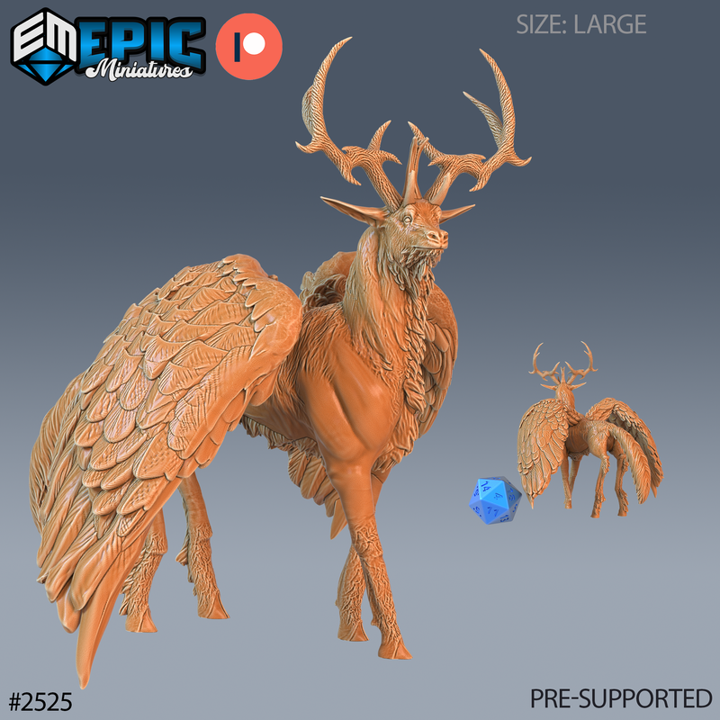 Winged Deer 3D-printed model