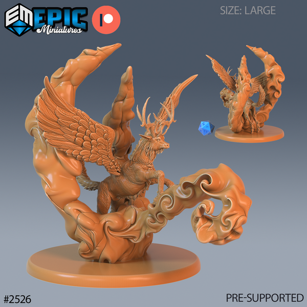 Winged Deer 3D-printed model