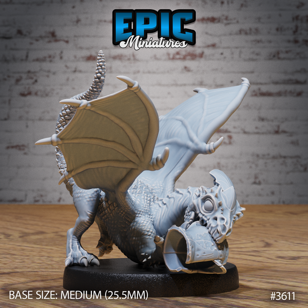White Dragon Wyrmling 3D-printed model