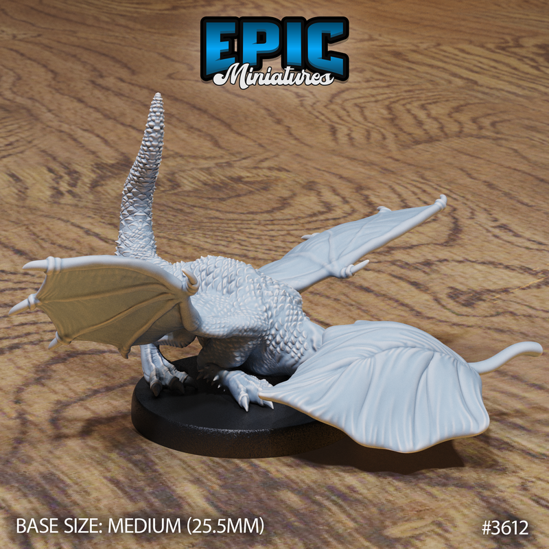 White Dragon Wyrmling 3D-printed model