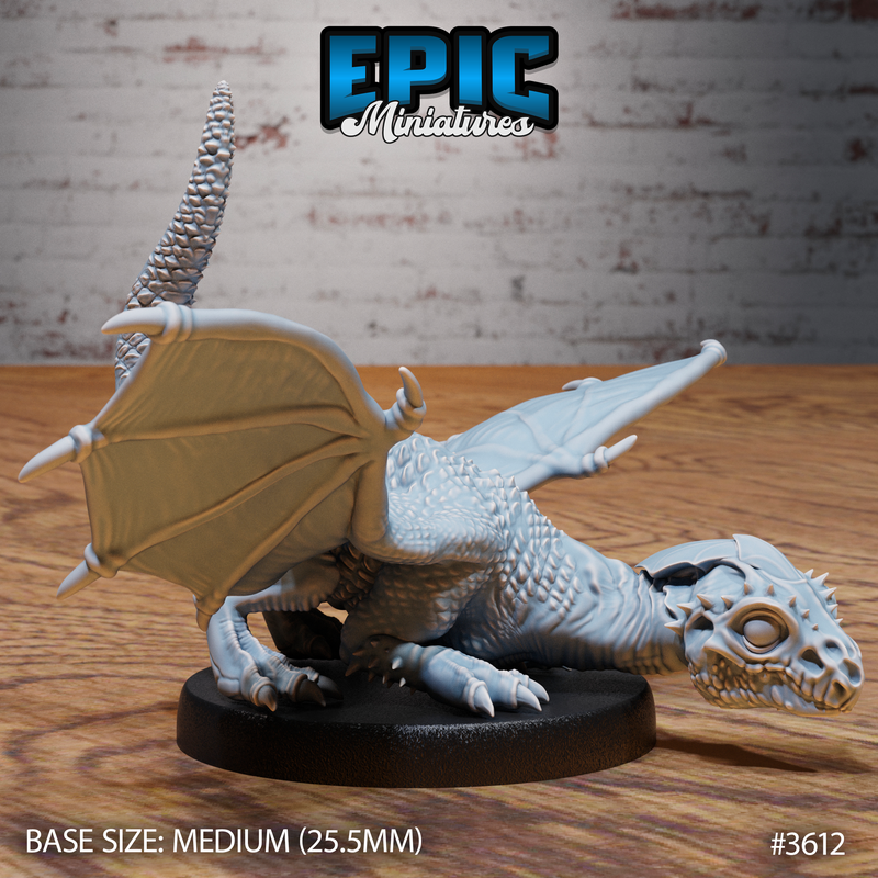 White Dragon Wyrmling 3D-printed model
