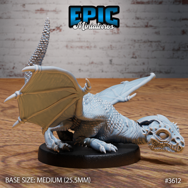White Dragon Wyrmling 3D-printed model