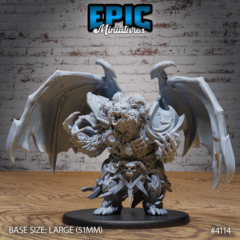 Winged Bear Druid 3D-printed model