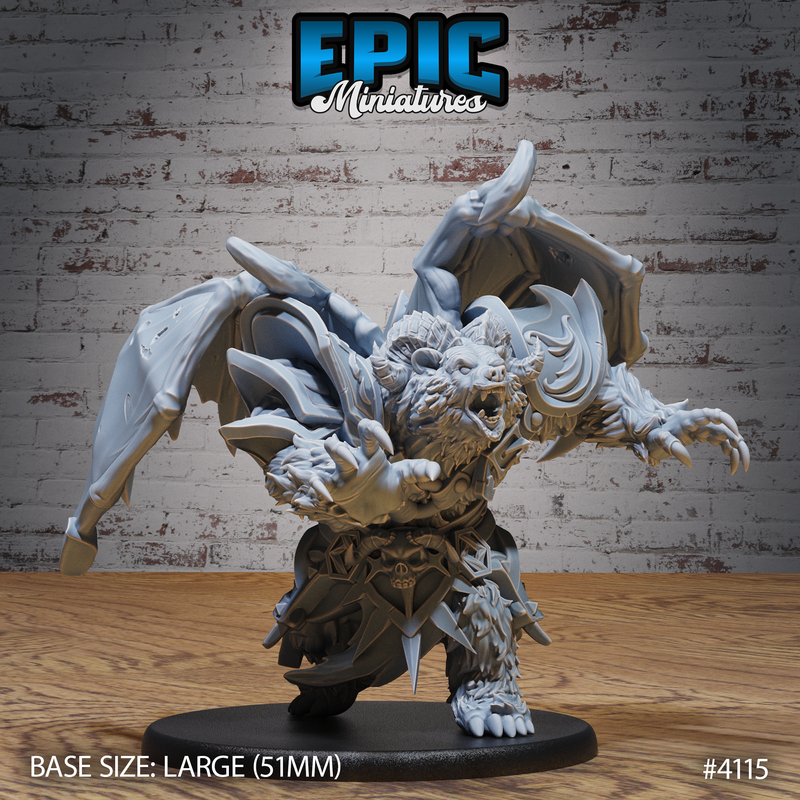 Winged Bear Druid 3D-printed model