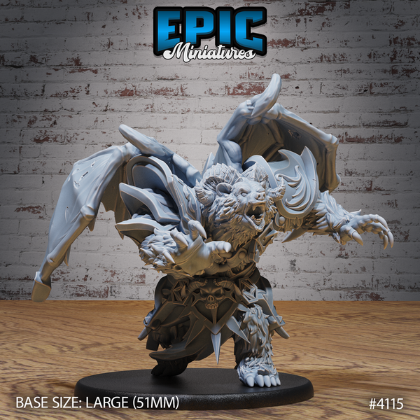 Winged Bear Druid 3D-printed model