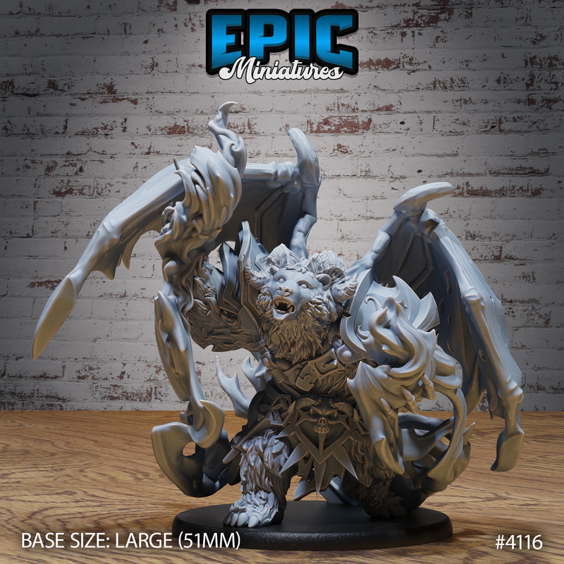 Winged Bear Druid 3D-printed model