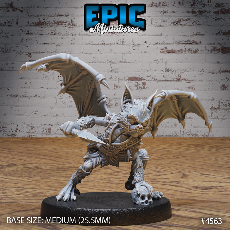 Bat Folk Warrior 3D-printed model