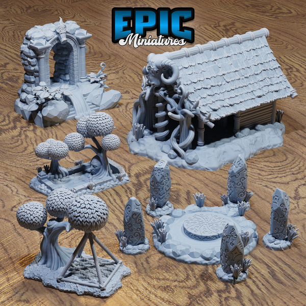 Magical Forest Buildings 3D-printed model