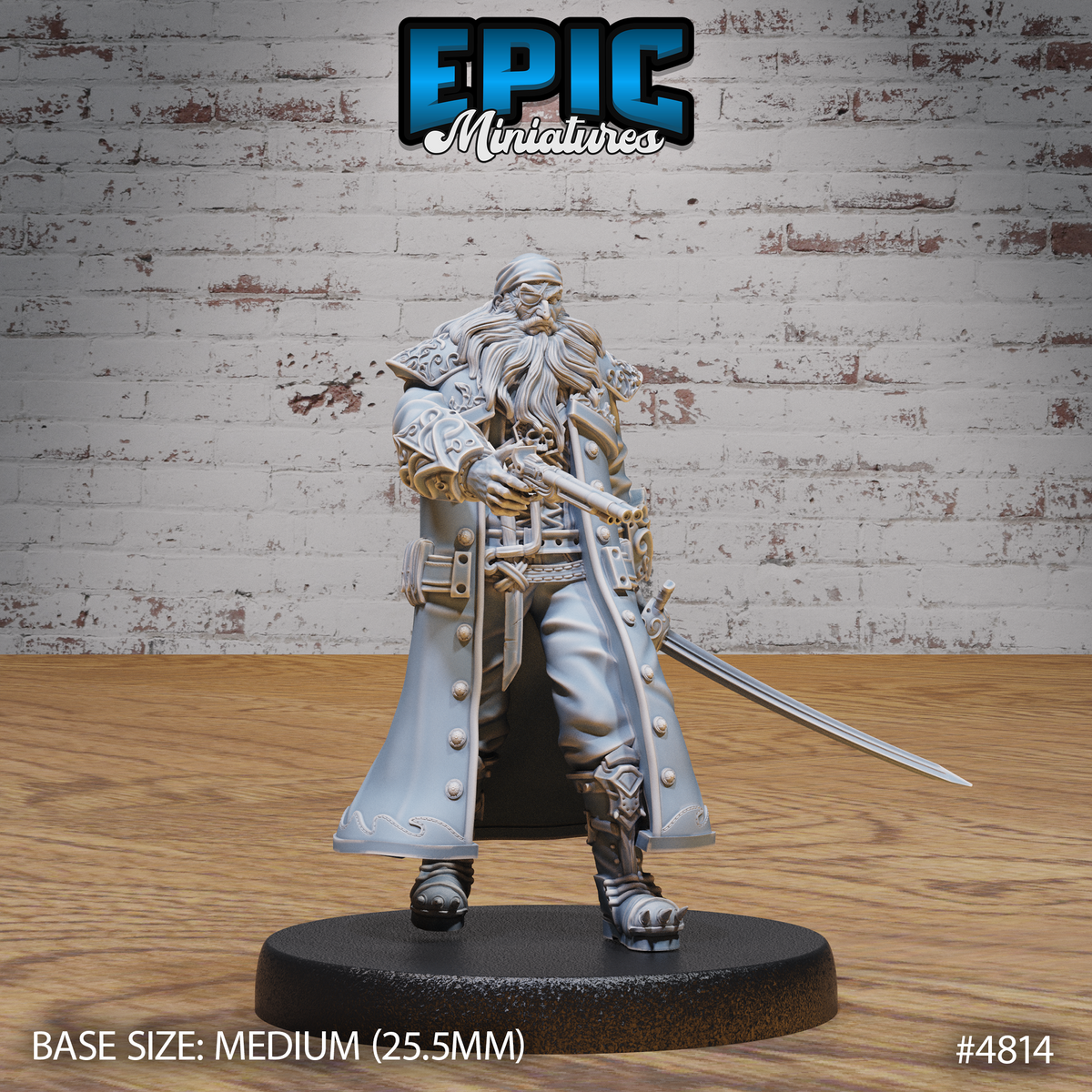 Pirate Captain Barbarossa 3D-printed model