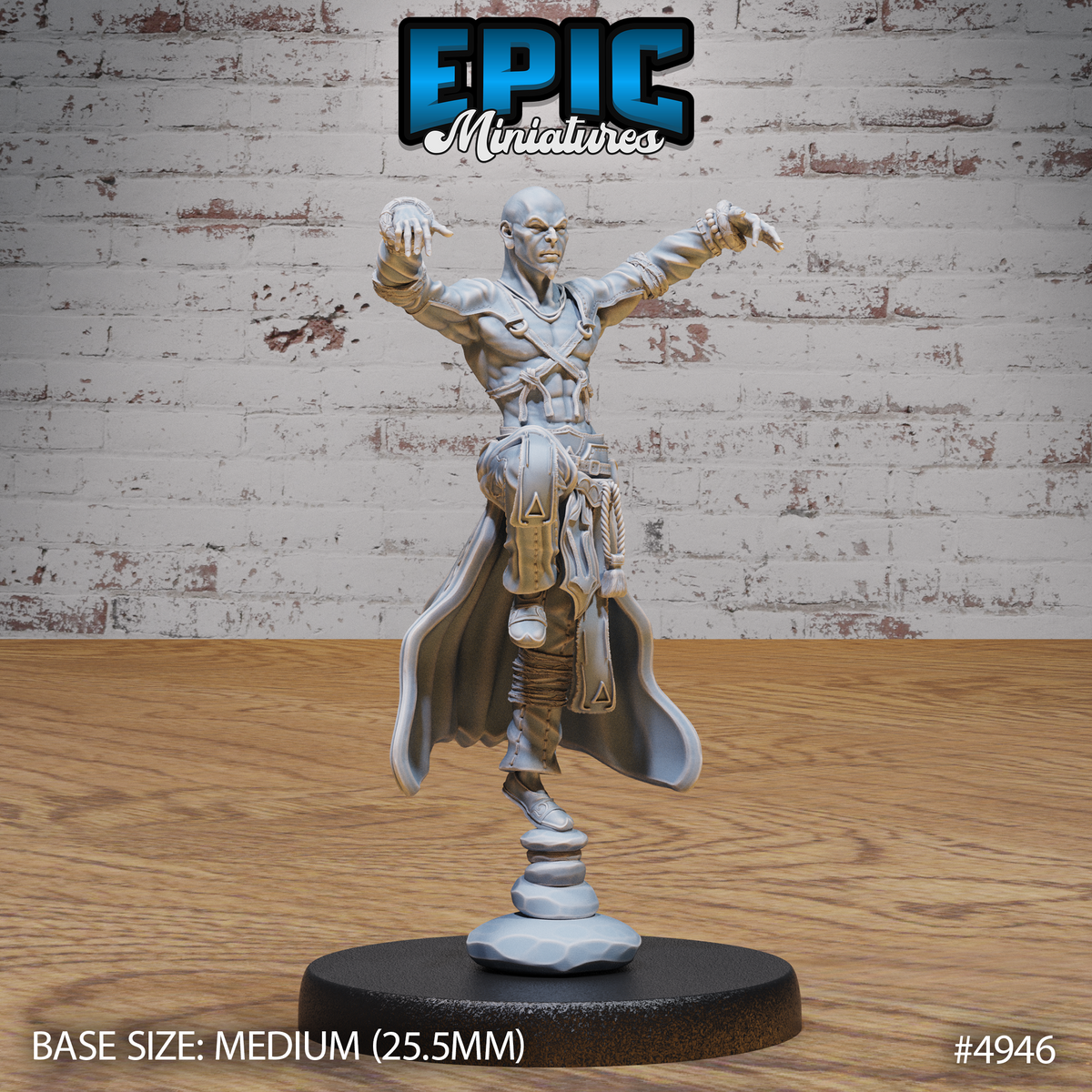 Monk Male Adventurer 3D-printed model