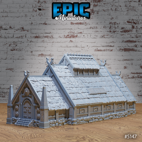 Viking Hall 3D-printed model
