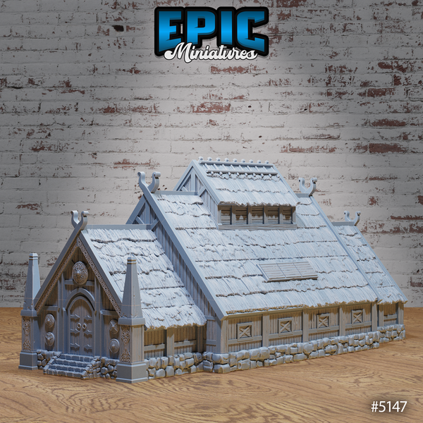 Viking Hall 3D-printed model