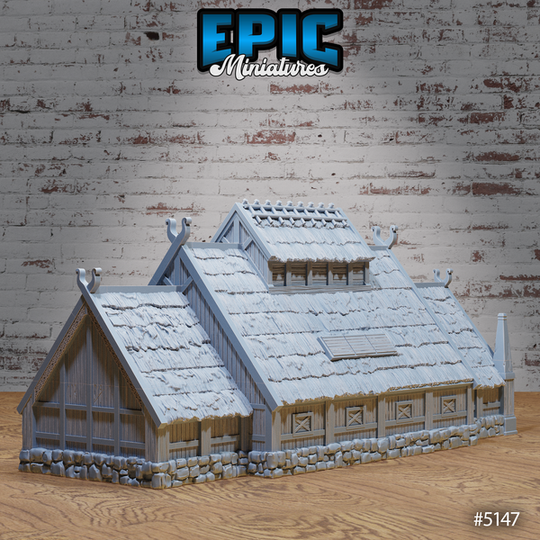 Viking Hall 3D-printed model