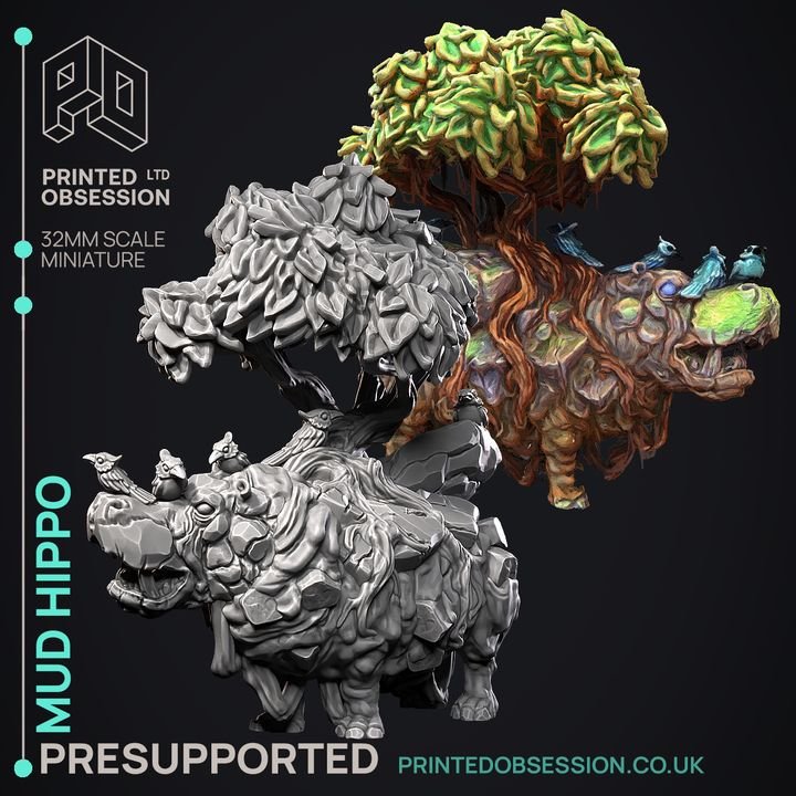 Mud Hippo 3D-printed model