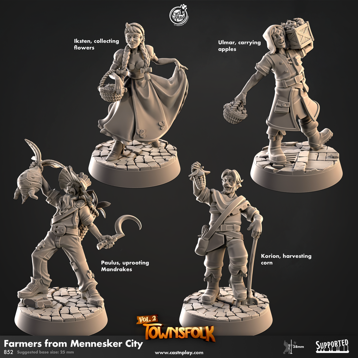 Farmers from Mennesker City 3D-printed model
