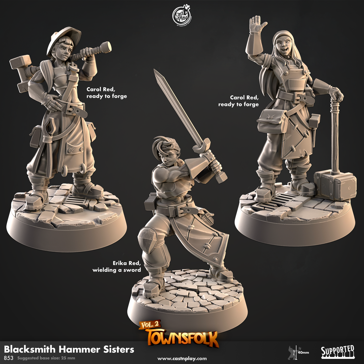 Blacksmith Hammer Sisters 3D-printed model
