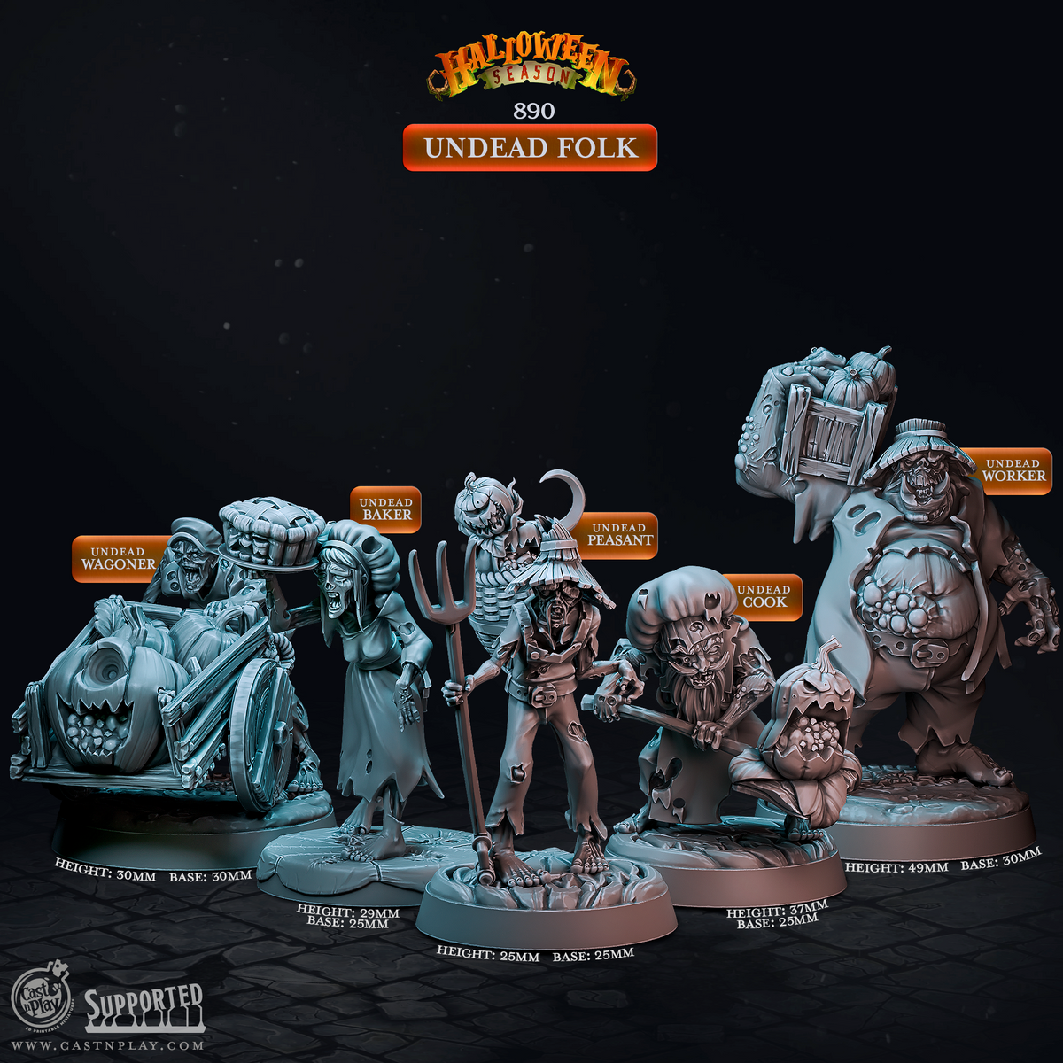 Undead Folk 3D-printed model