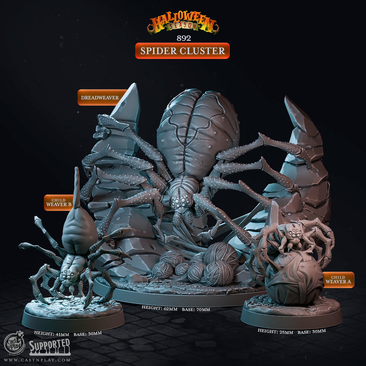 Spider Cluster 3D-printed model