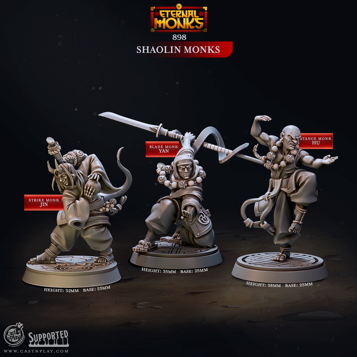 Shaolin Monks 3D-printed model