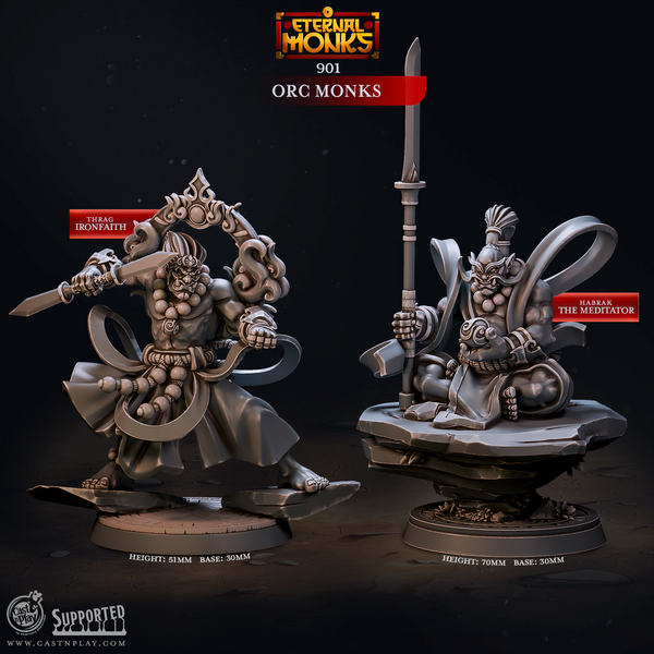 Orc Monks 3D-printed model