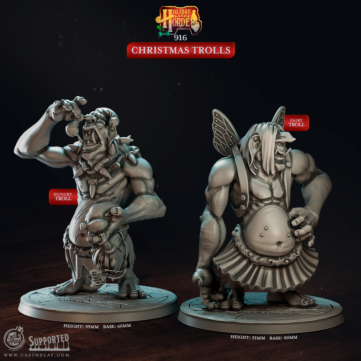 Christmas Trolls 3D-printed model