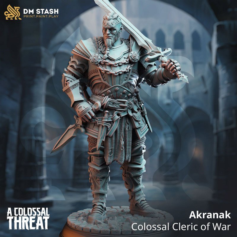 Akranak - Colossal Cleric of War 3D-printed model