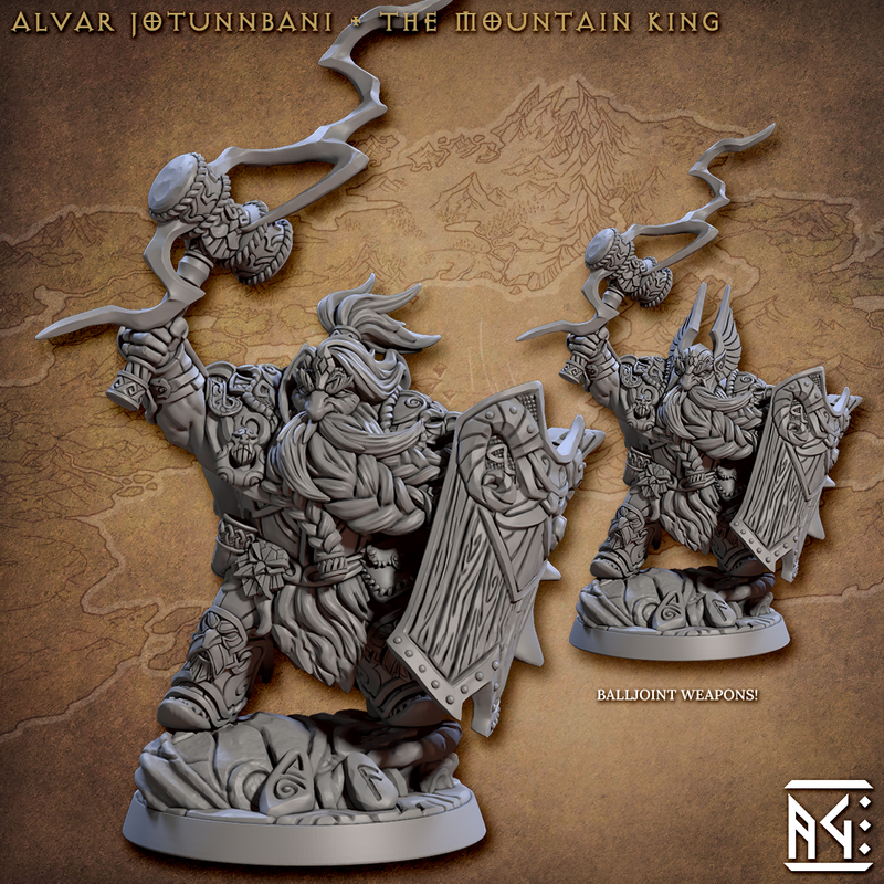 Alvar Jotunnbani - The Mountain King 3D-printed model
