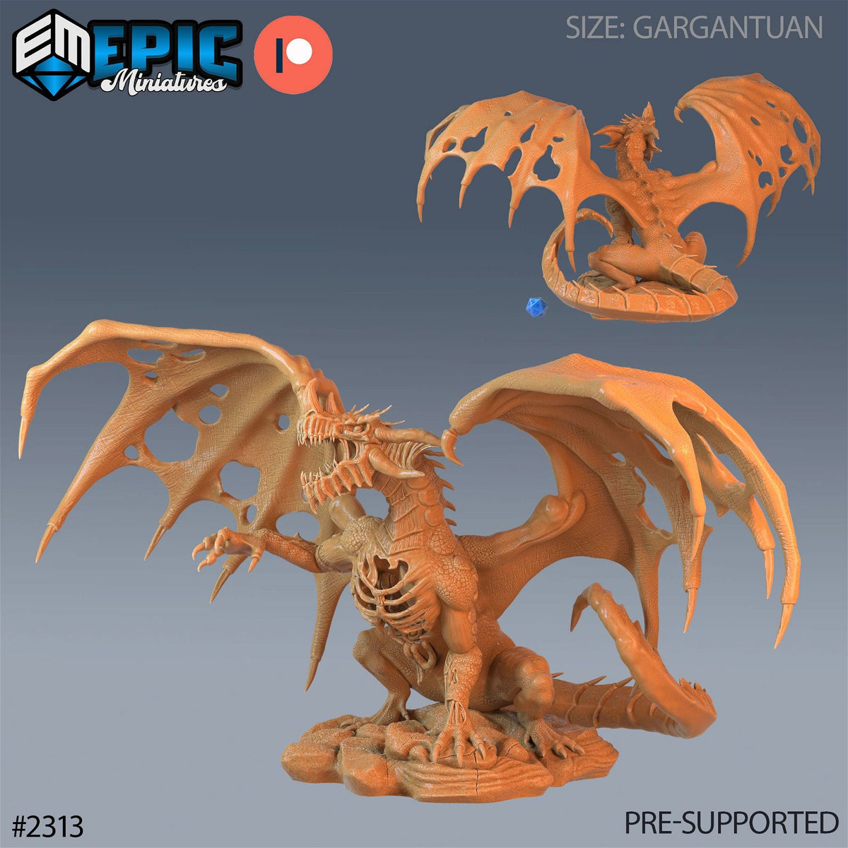 Ancient Blue Zombie Dragon - The Printable Dragon