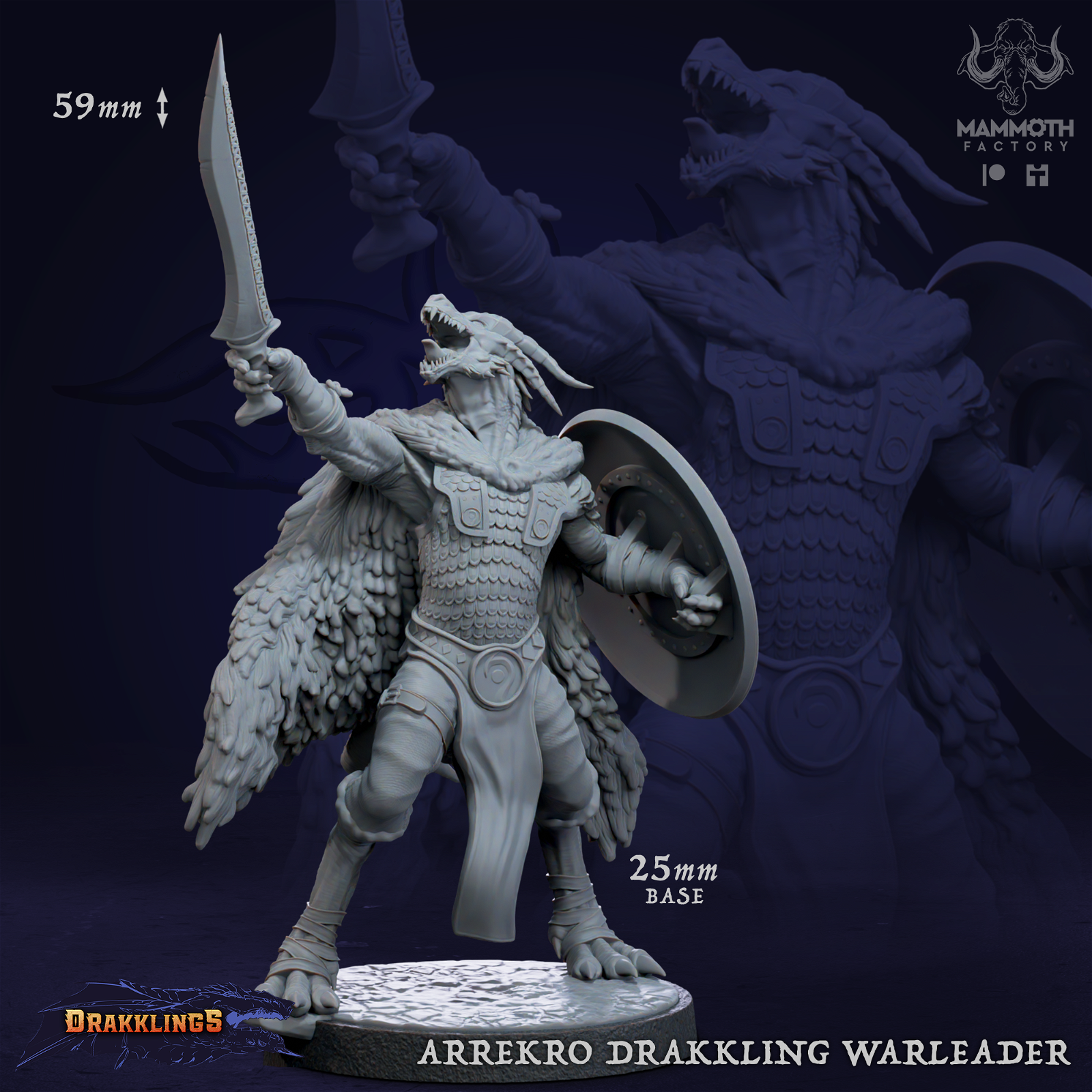 Arrekro Drakkling War leader - The Printable Dragon