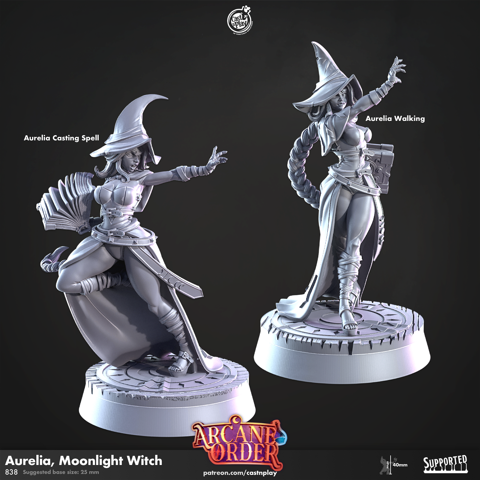 Aurelia, Moonlight Witch - The Printable Dragon