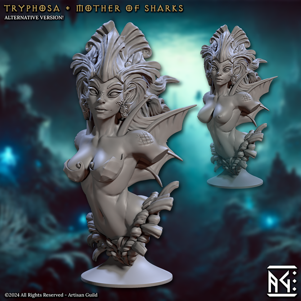 Tryphosa Mother Of Sharks Bust 3D-printed model