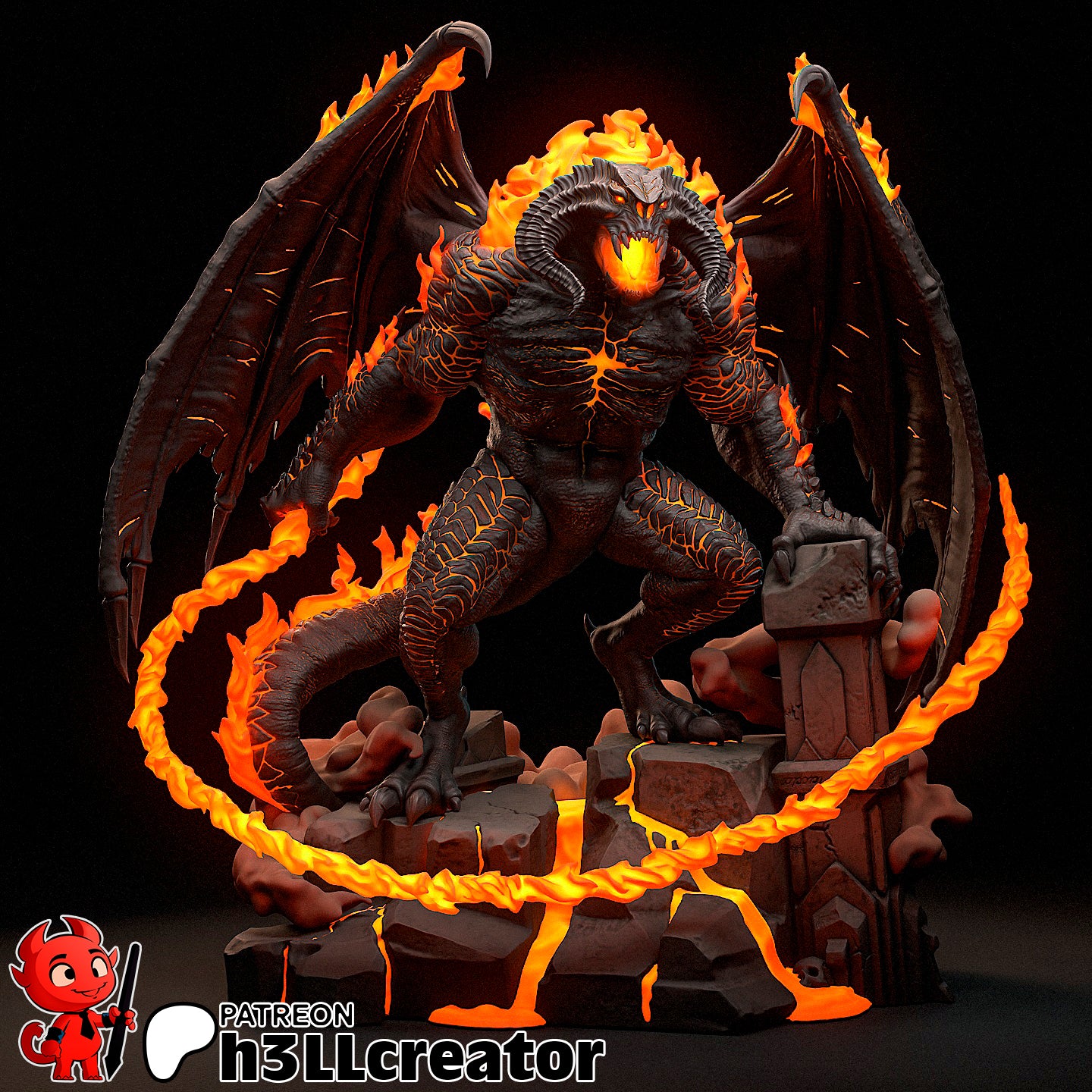 Balrog Bust 3D-printed model