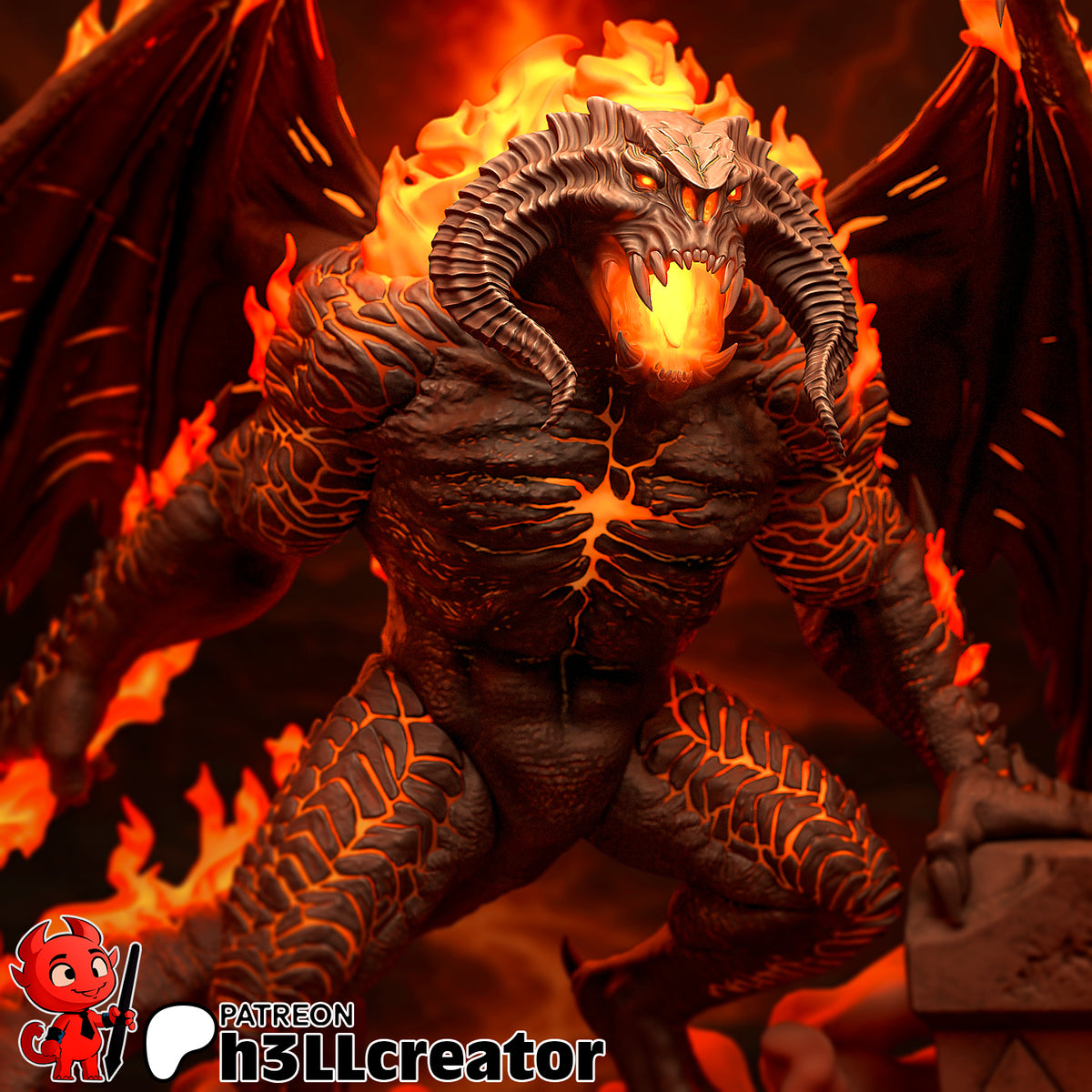 Balrog Bust 3D-printed model