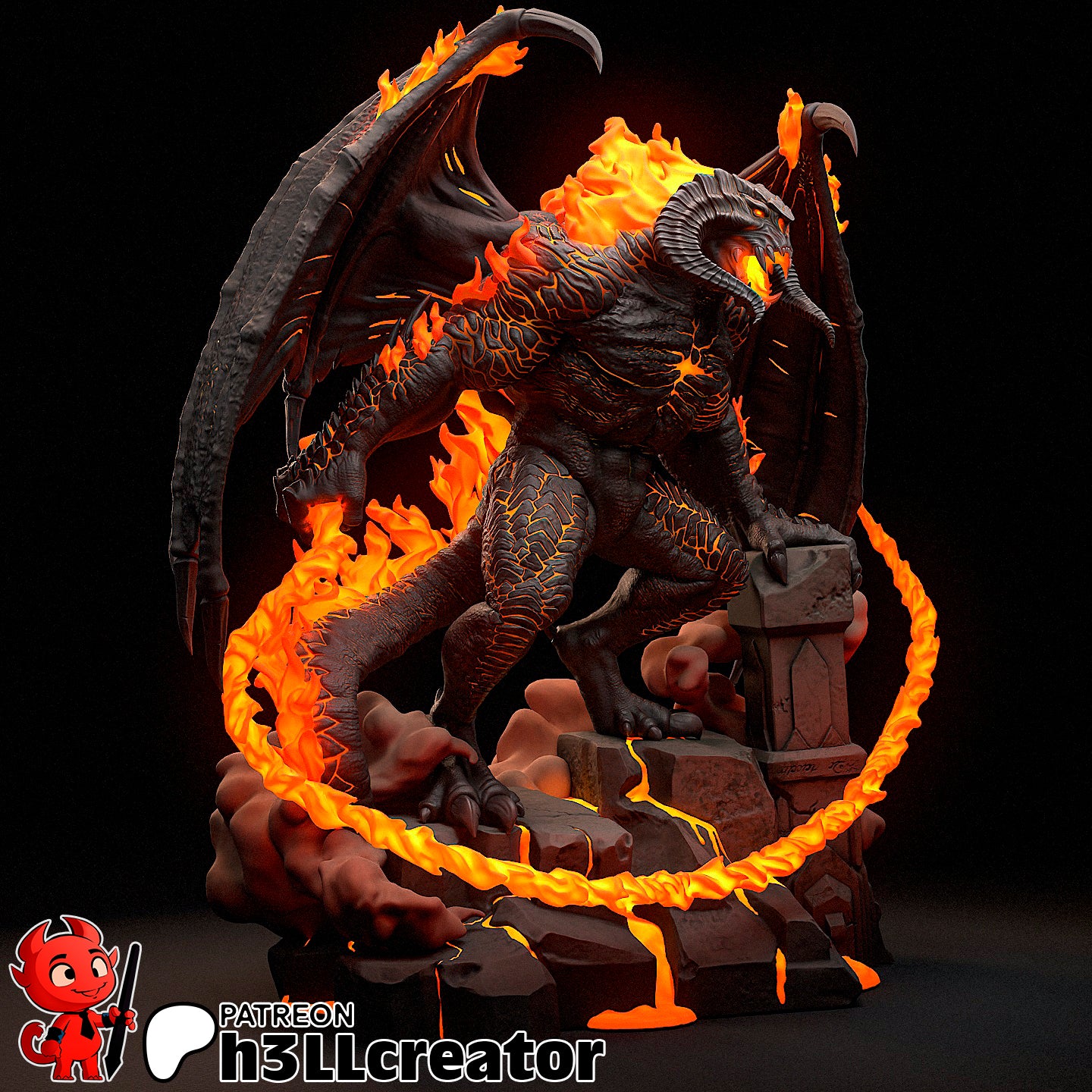 Balrog Bust 3D-printed model