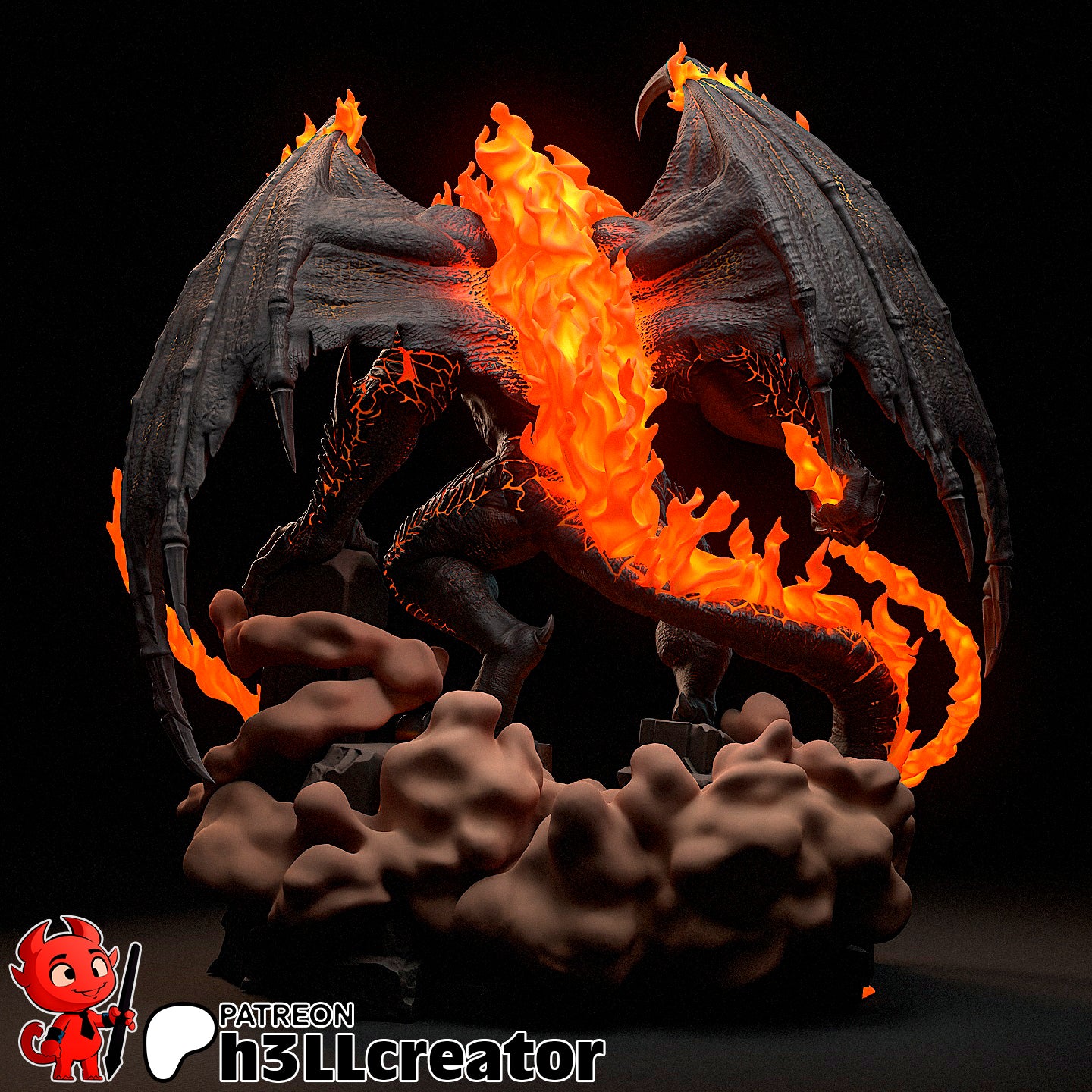 Balrog Bust 3D-printed model