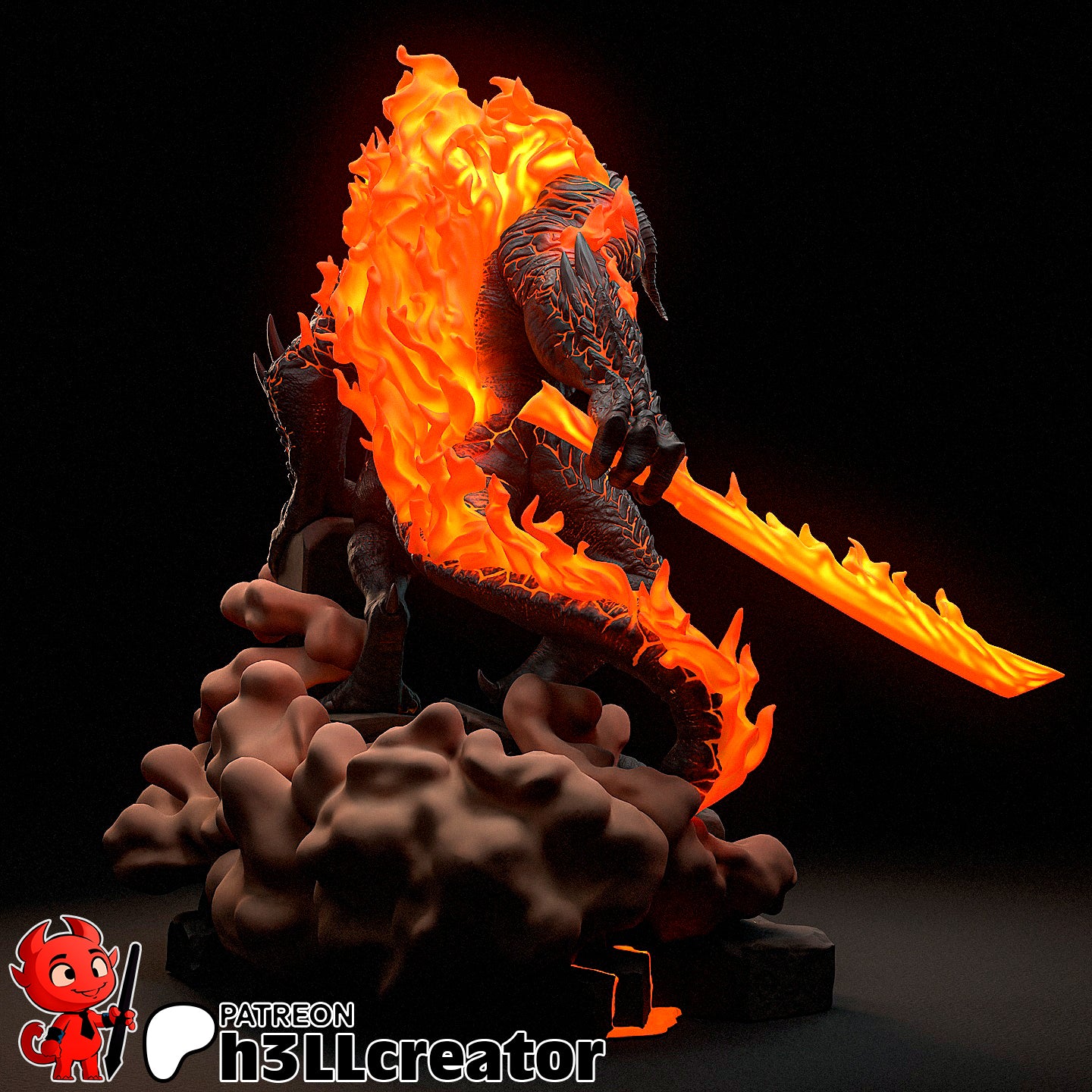 Balrog Bust 3D-printed model